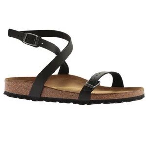 Birkenstock Black Daloa Sandals Size 37 Leather ankle strap